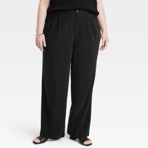 High-Rise Relaxed Fit Full Length Baggy Wide Leg Trousers from A New Day
